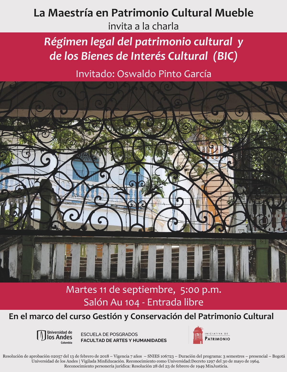 Charla: Régimen legal del patrimonio cultural y de los Bienes de Interés Cultural (BIC)
