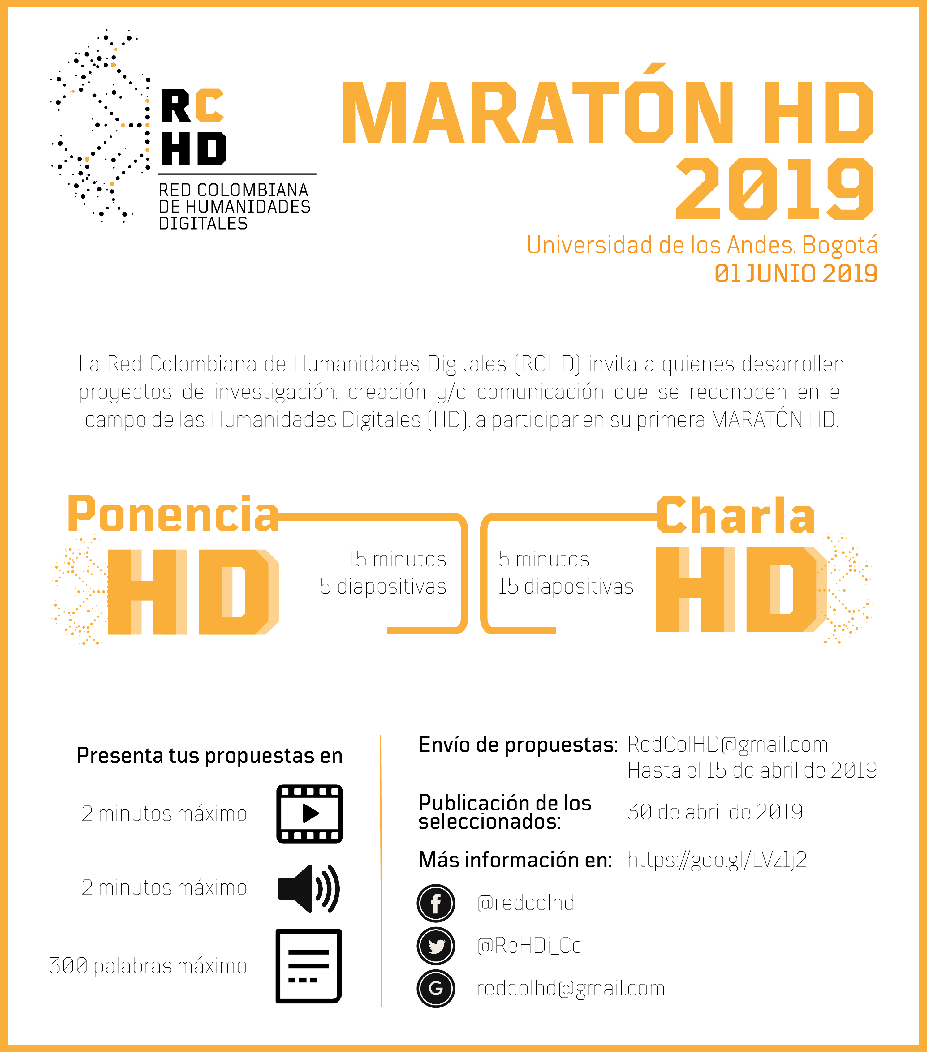 Convocatoria: Maratón HD 2019 – Red Colombiana de Humanidades Digitales