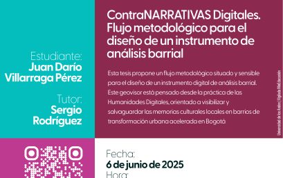 Sustentación de tesis de maestría: ContraNARRATIVAS Digitales. Flujo metodológico para el diseño de un instrumento de análisis barrial